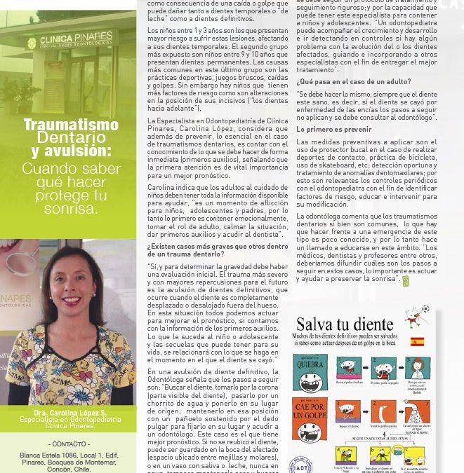 Traumatismo dentario y avulsión